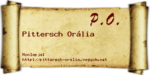 Pittersch Orália névjegykártya
